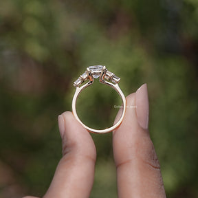 Princess And Baguette Lab Diamond Five Stone Ring