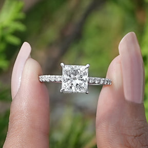 [Princess Cut Lab Grown Diamond Solitaire Ring]-[Golden Bird Jewels]