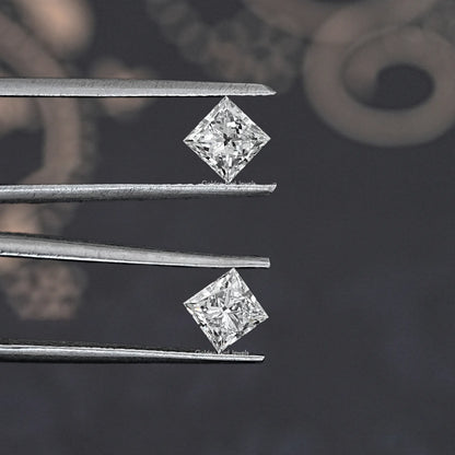 Princess Cut Lab Grown loose Diamond Pair