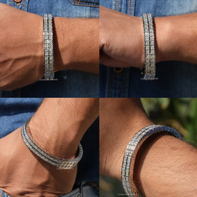 Princess Cut Moissanite Tennis Men's Bracelet