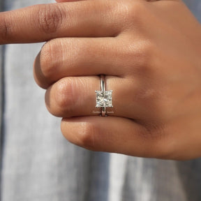 [Solitaire Princess Cut Diamond Ring]-[Golden Bird Jewels]