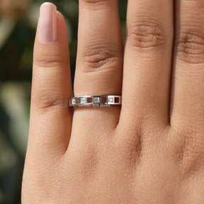 Princess Cut Moissanite Eternity Band