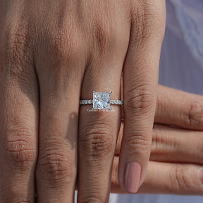 Princess Cut Lab Diamond Engagement Ring
