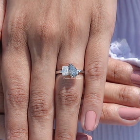 Radiant And Pear Cut Toi Et Moi Moissanite Ring