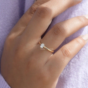 [Radiant Cut  Lab-Grown Praposal Ring Set In 4 Prongs]-[Golden Bird Jewels]