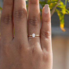 View of Radiant Cut Lab-Grown Engagement Ring In Finger