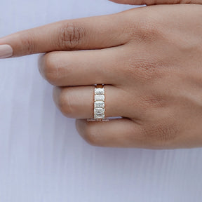 Five Stone Radiant Cut Moissanite Band