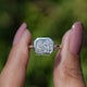 Front view of Radiant Cut Moissanite Bezel Set Engagement Ring