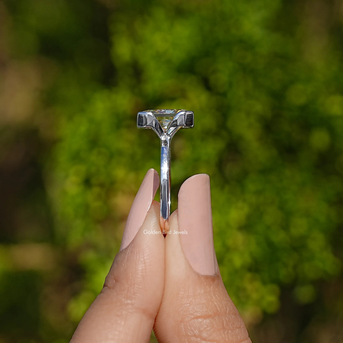 Canary Yellow Radiant Cut Moissanite Solitaire Ring