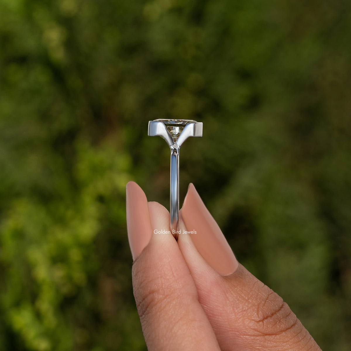 Strahlender Crushed Kanariengelber Moissanit Ring 