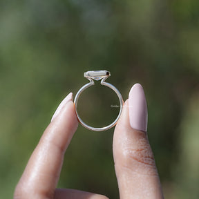Bezel Set Radiant Cut Moissanite Solitaire Ring