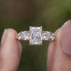 Radiant Lab Diamond Five Stone Engagement Ring