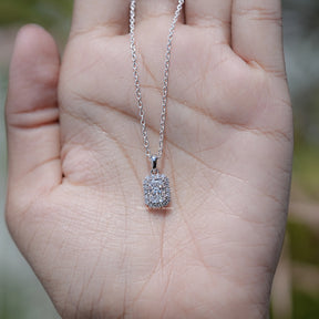 Radiant Cut Lab Diamond Halo Pendant
