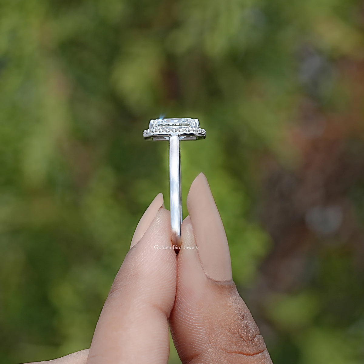 Radiant Cut Lab Grown Diamond Halo Ring