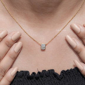 Radiant Cut Lab Diamond Solitaire Pendant