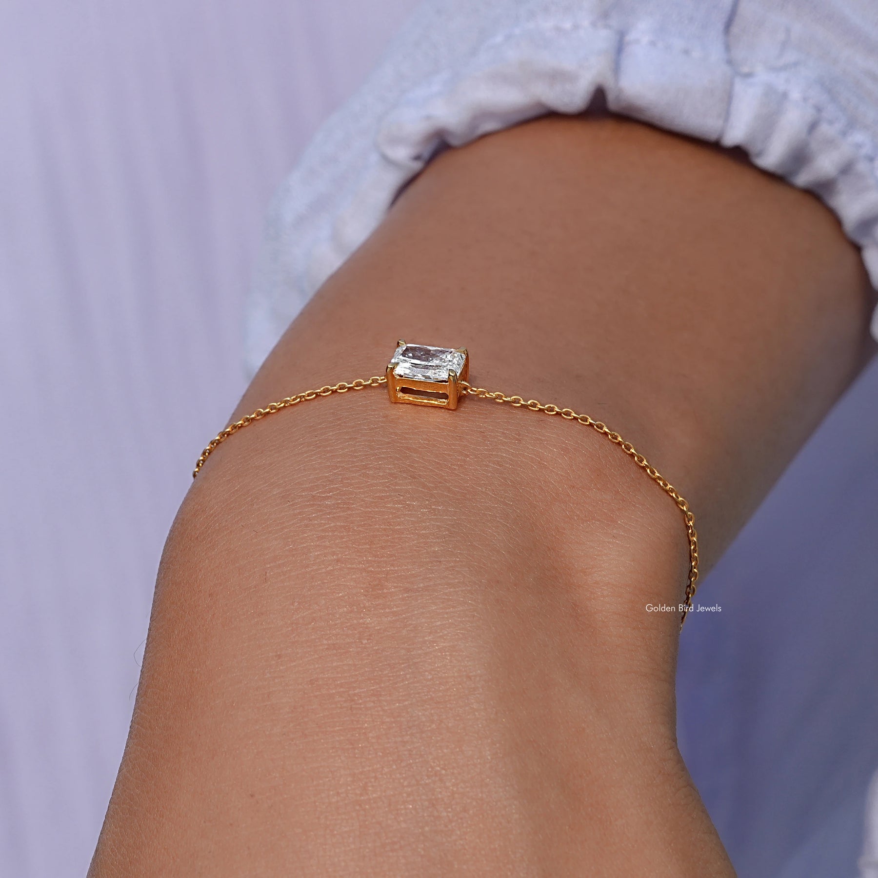 Radiant Solitaire Lab Diamond Chain Bracelet