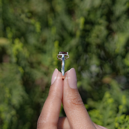Side View of Engagement ring crafted With Ruby Heart Gemstone