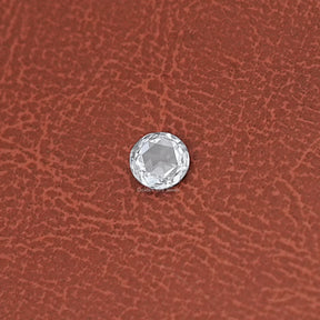 View of Rose Cut Round Lab Grown Loose Diamond In White