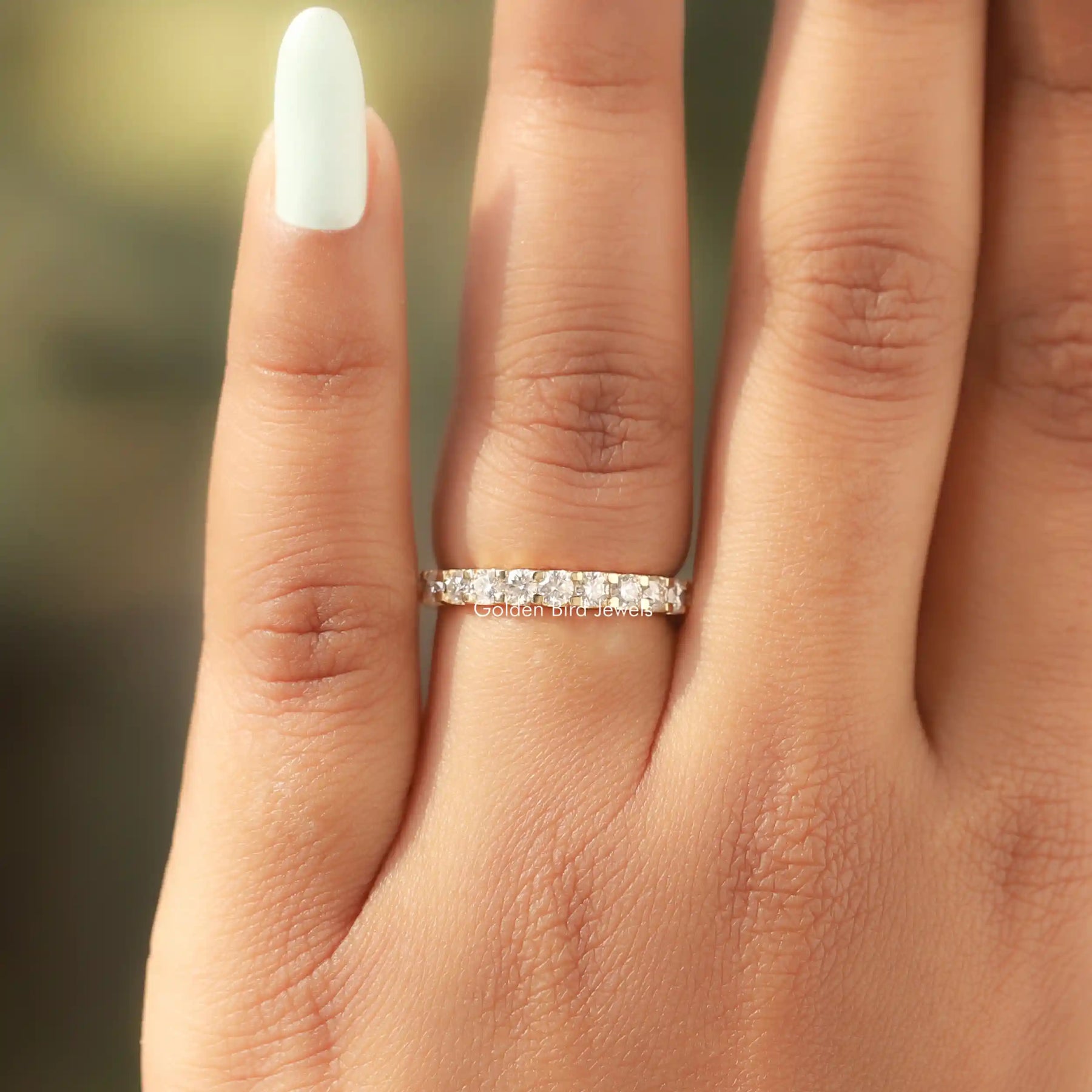 Round Cut Eternity Moissanite Wedding Band