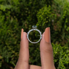 Round Shaped Moissanite Accent Ring