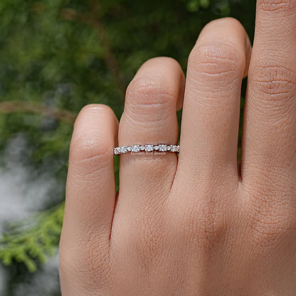 Round Cut Moissanite Full Eternity Wedding Band