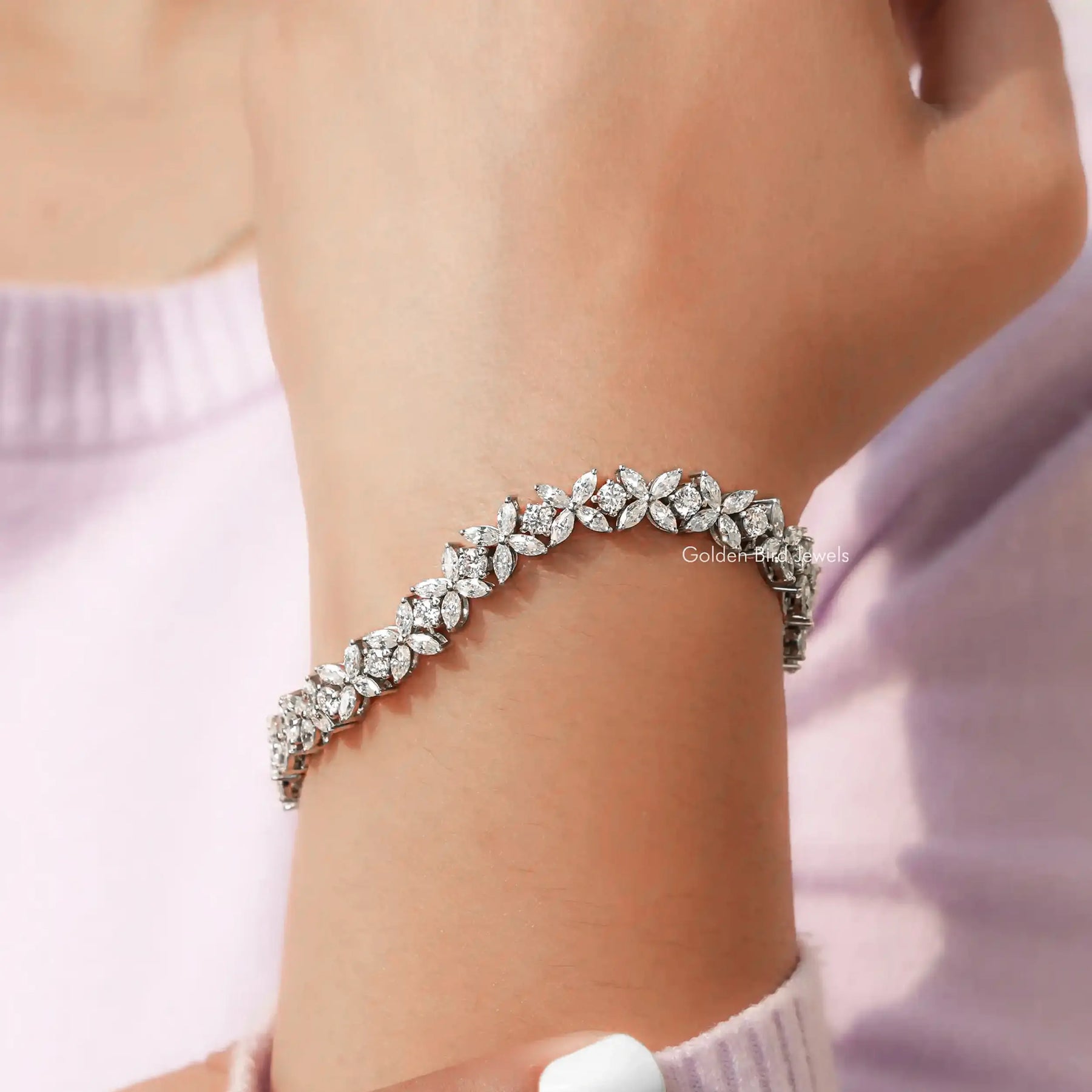 Marquise And Round Lab Diamond Multi Stone Bracelet