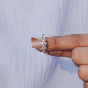 Five Stone Round And Pear Cut Lab Diamond Ring