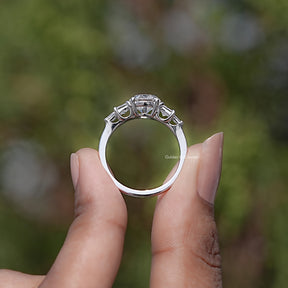 Round And Princess Lab Diamond Five Stone Ring