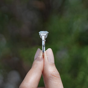 Round And Step Cut Trapezoid Lab Diamond Ring