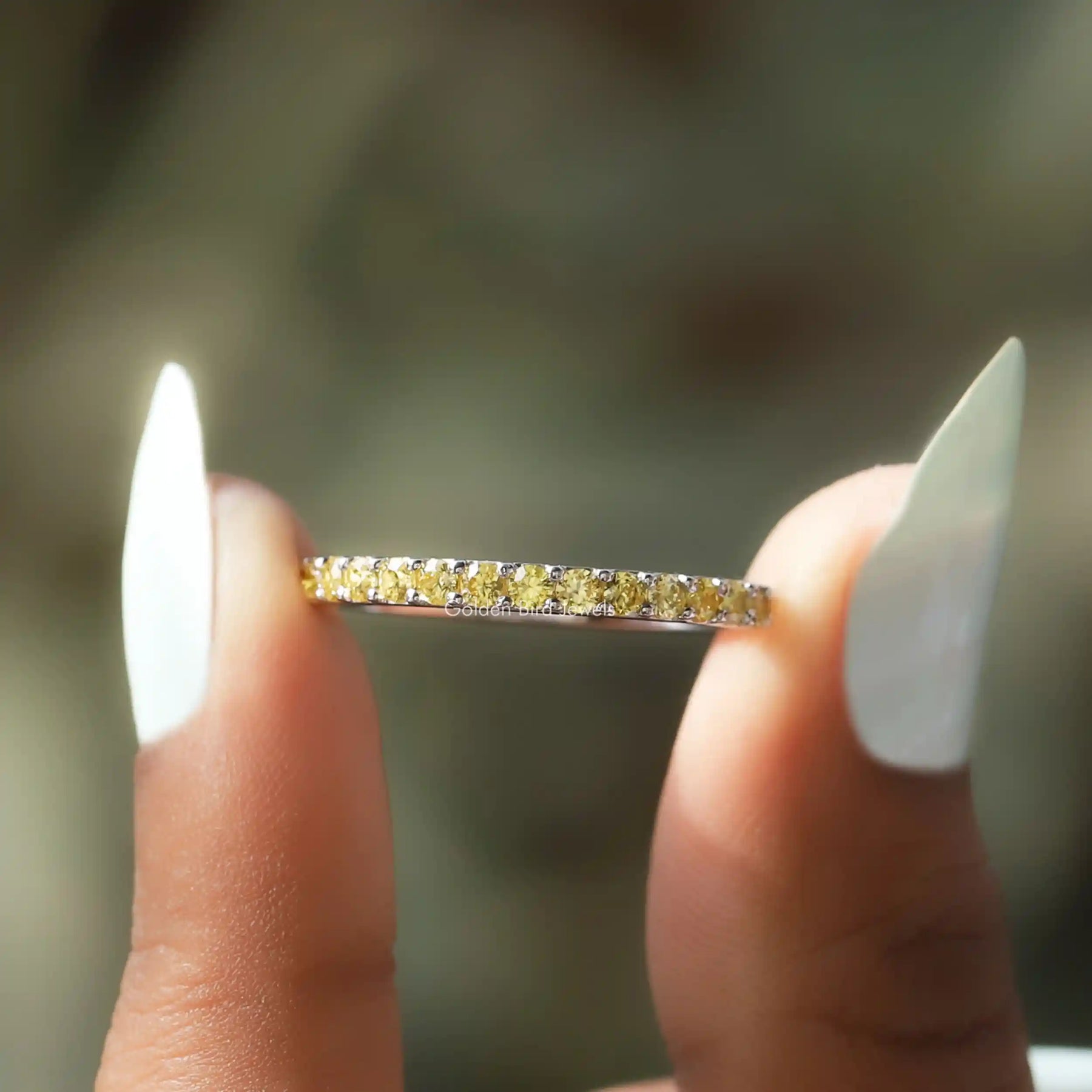 [Round Citrine Gemstone Eternity Band]-[Golden Bird Jewels]