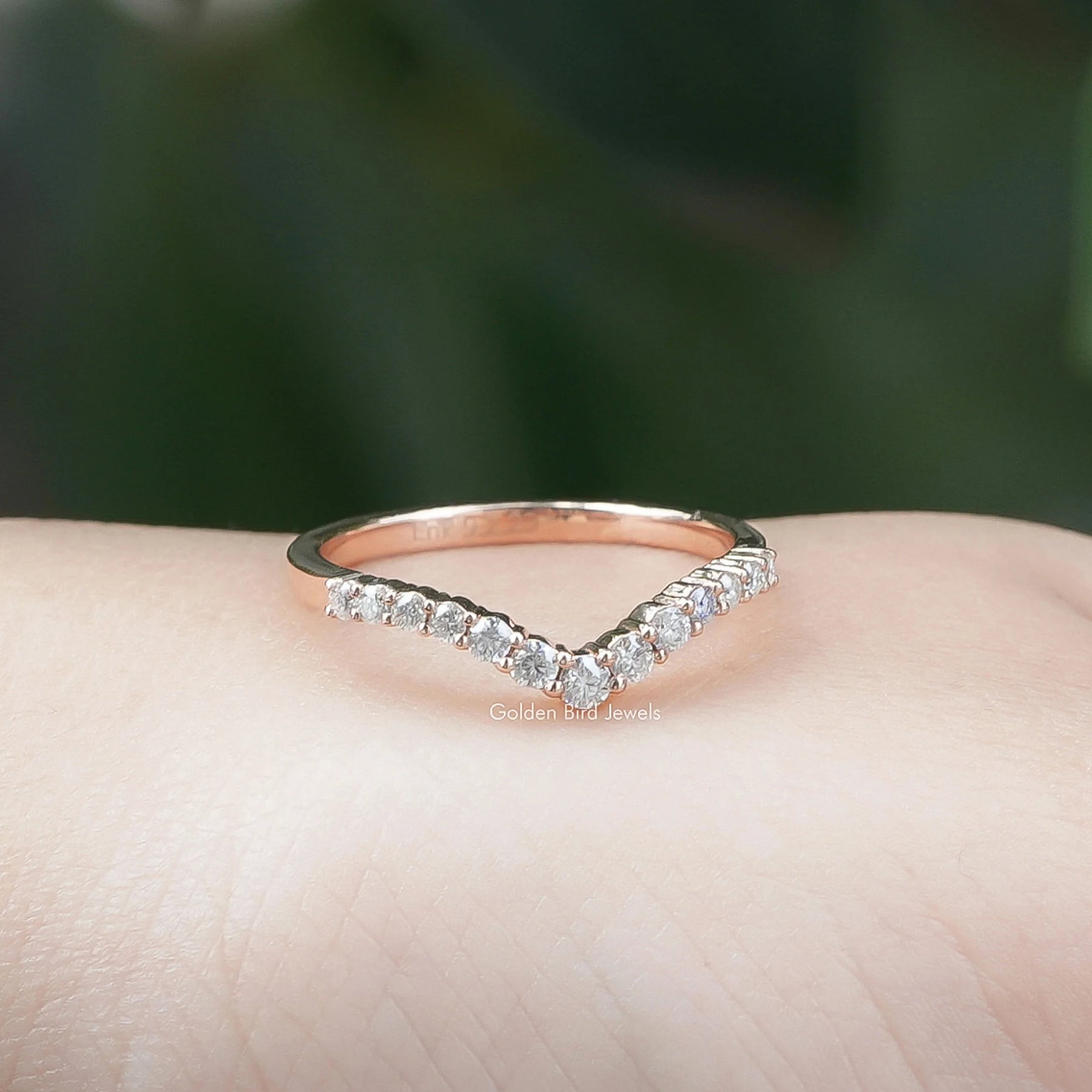 Round Cut Lab Diamond Chevron Eternity Band