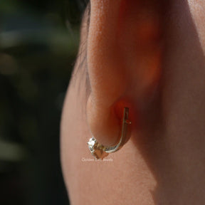 [Back view of round cut cluster earrings]-[Golden Bird Jewels]