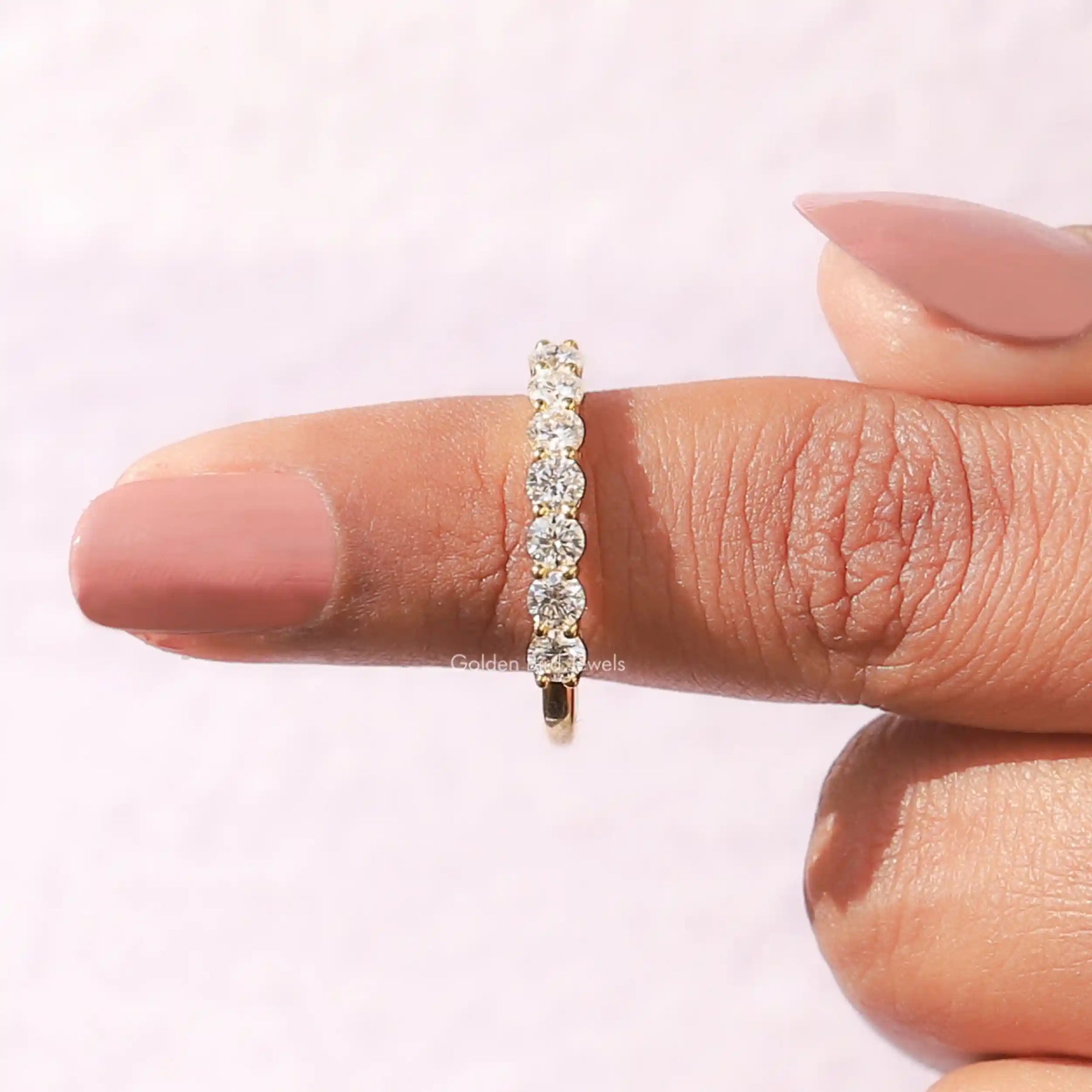 [Moissanite Round Cut Eternity Band]-[Golden Bird Jewels]