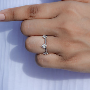 Round Shaped Lab Diamond Curved Distance Band
