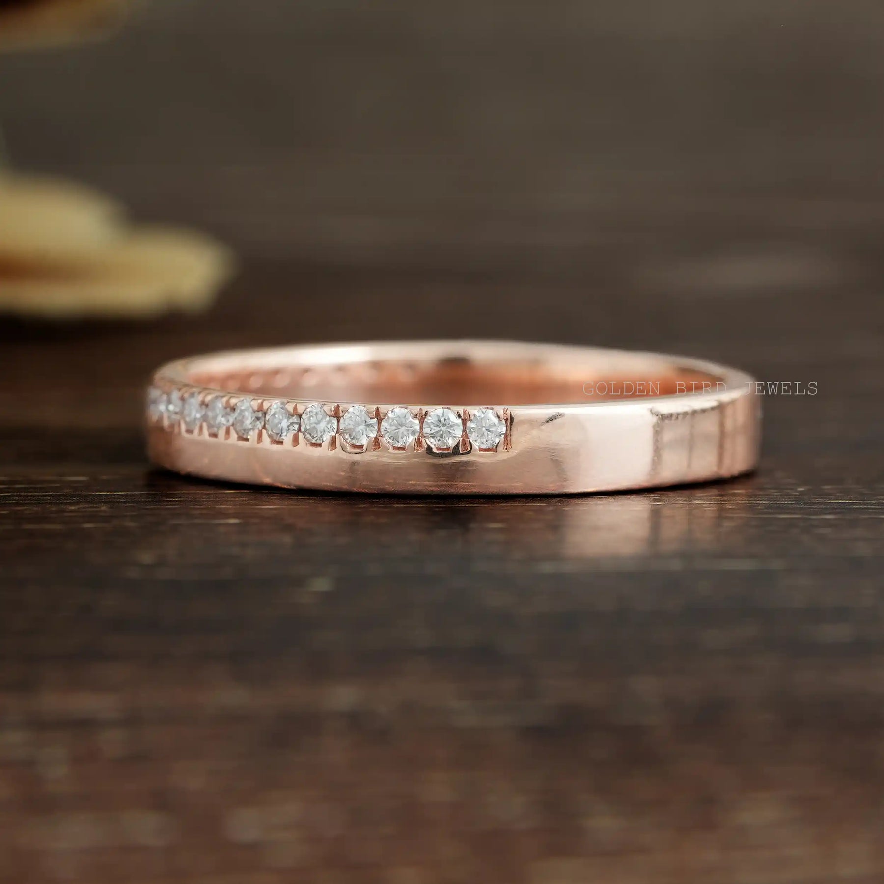 Round Cut Lab Diamond Half Eternity Band