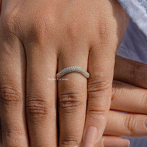 Round Lab Diamond Pave Set Wedding Band