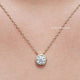 Round Cut Lab Diamond Bezel Set Solitaire Pendant