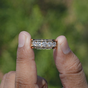 Round Cut Lab Diamond Channel Set Men's Ring