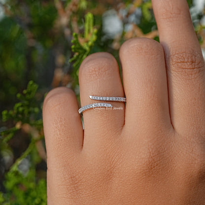 Round Cut Lab Diamond Open Cuff Band