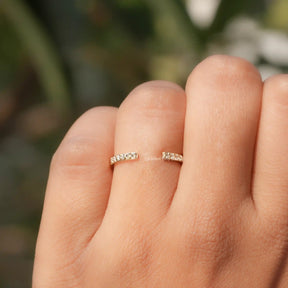 Round Cut Lab Diamond Open Cuff Dainty Band