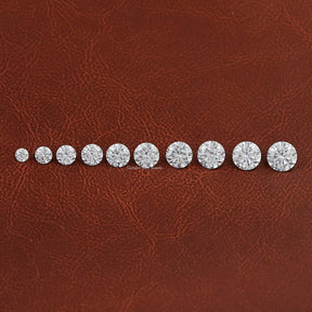 Front View Of Round Cut Lab Grown Loose Diamond In White
