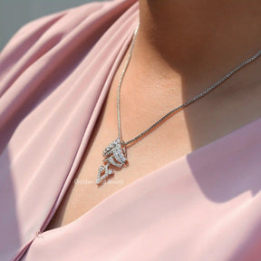 View of moissanite pendant for women