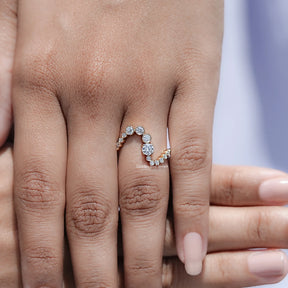 Close view of Round Cut Moissanite Solitaire Ring