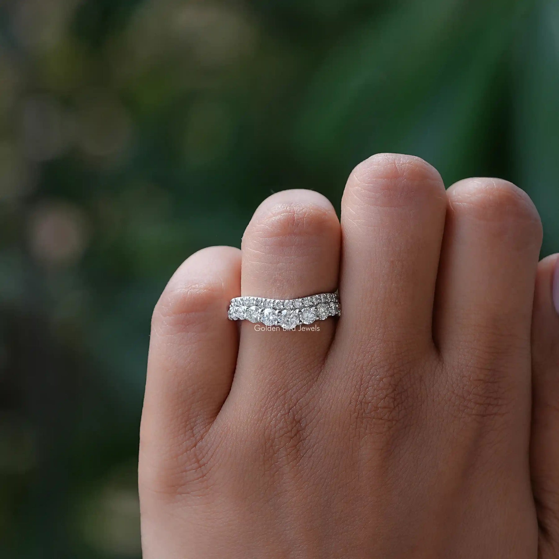 [Moissanite Round Cut Eternity Band]-[Golden Bird Jewels]