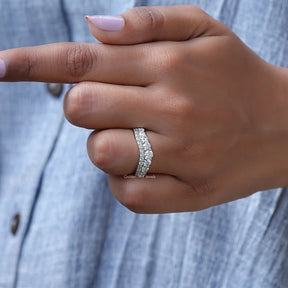 [Moissanite Round Cut Eternity Band]-[Golden Bird Jewels]