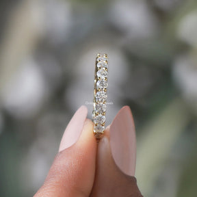 [14k White Gold Round Cut Full Eternity Band]-[Golden Bird Jewels]