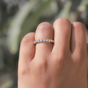 [Moissanite Round Cut Eternity Band]-[Golden Bird Jewels]