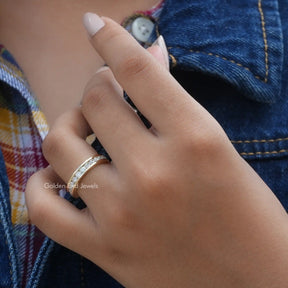 [This wedding band made of round cut stones and crafted with channel setting]-[Golden Bird Jewels]