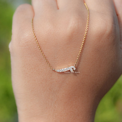 Round Cut Moissanite F Initial Letter Pendant