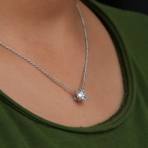 Detailed view of moissanite bridesmaid pendant